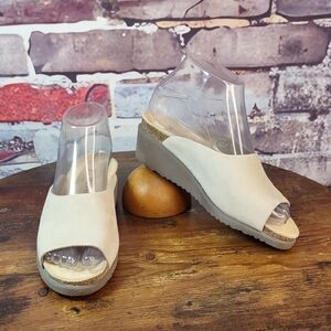 Mephisto Nubuck Leather Wedge Sandals